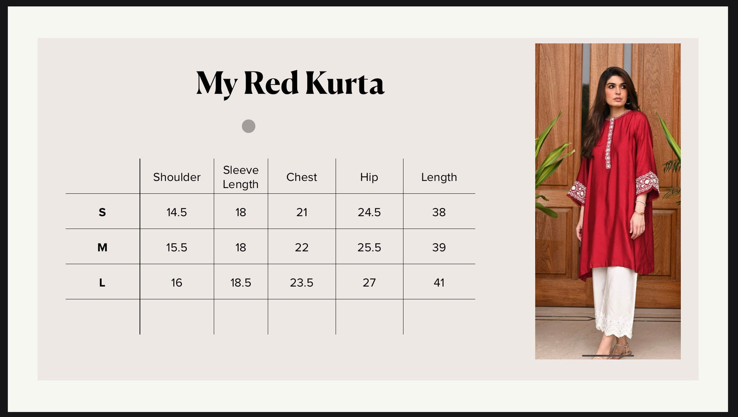 Red Eid Kurta (P25-CN-06)