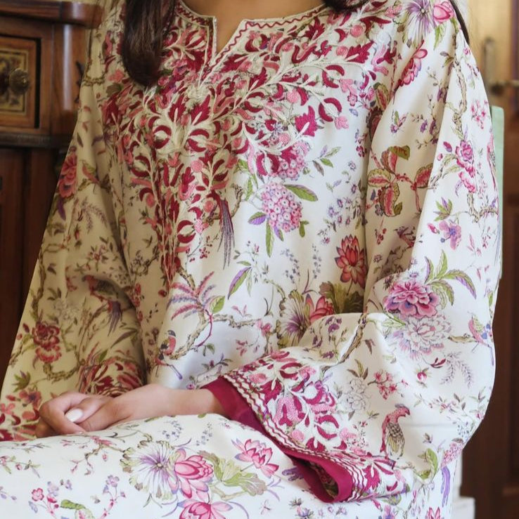 Pink Chinoiserie Printed   (L-RS-05)